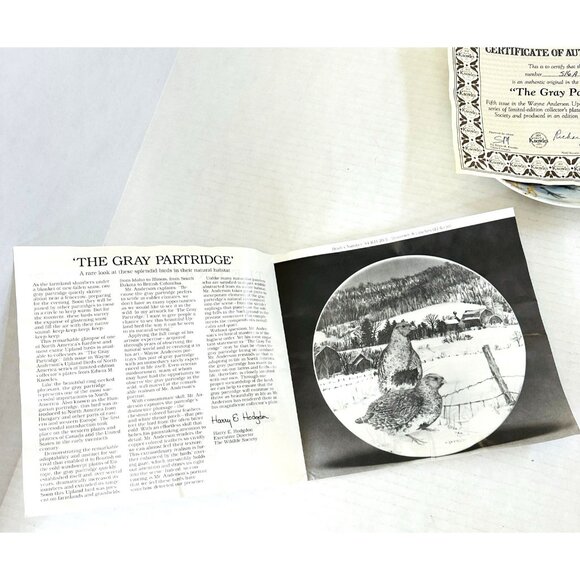 1987 The Gray Partridge Collectors Plate Knowles Wayne Anderson #516A 8 1/2” COA - Picture 11 of 16